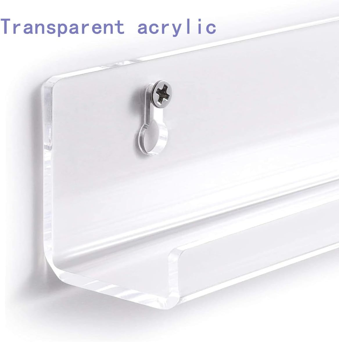 Vinyl Record Shelf Wall Mount, 4 Pack 7 Inch Clear Acrylic Album Record Holder,For Book Photo Picture in Bedroom Living Room Kitchen Bathroom image number 1