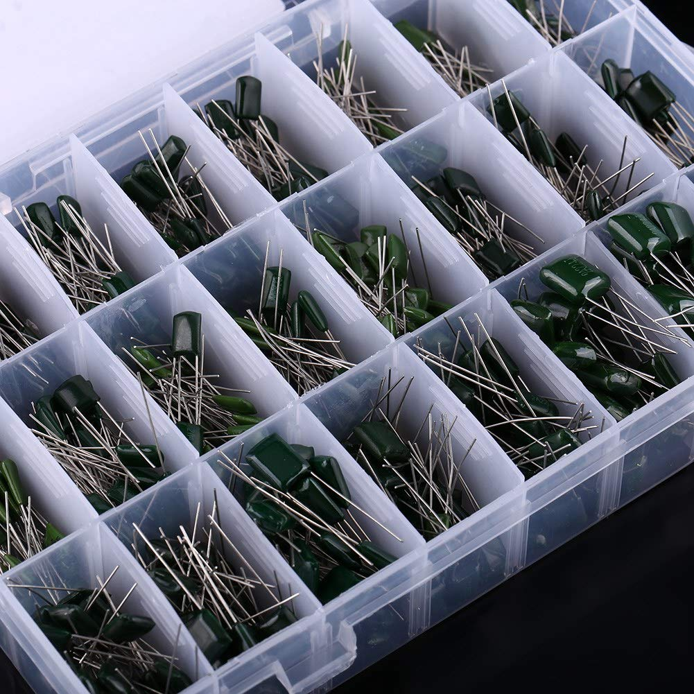 660Pcs Polyester Capacitor，24Value Polyester Film Paper Capacitors Set 100V Assorted Kit，0.22Nf~470Nf Capacitor Assortment image number 3