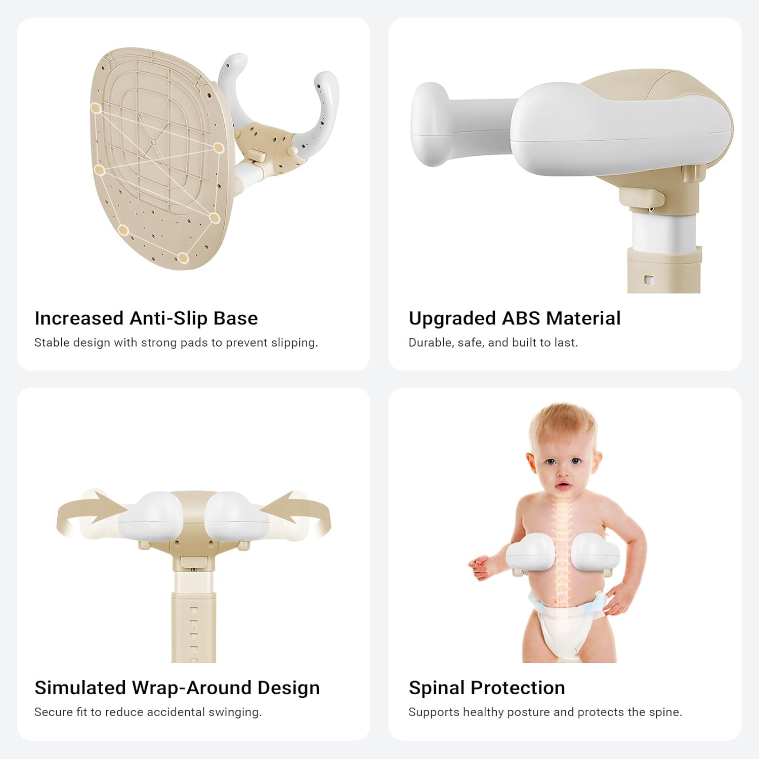 Adjustable Baby Bath Stand, Portable Foldable Shower Rack with Non-Slip Base, Stable & Convenient Design, No Assembly Needed (Yellow) - Grey image number 6