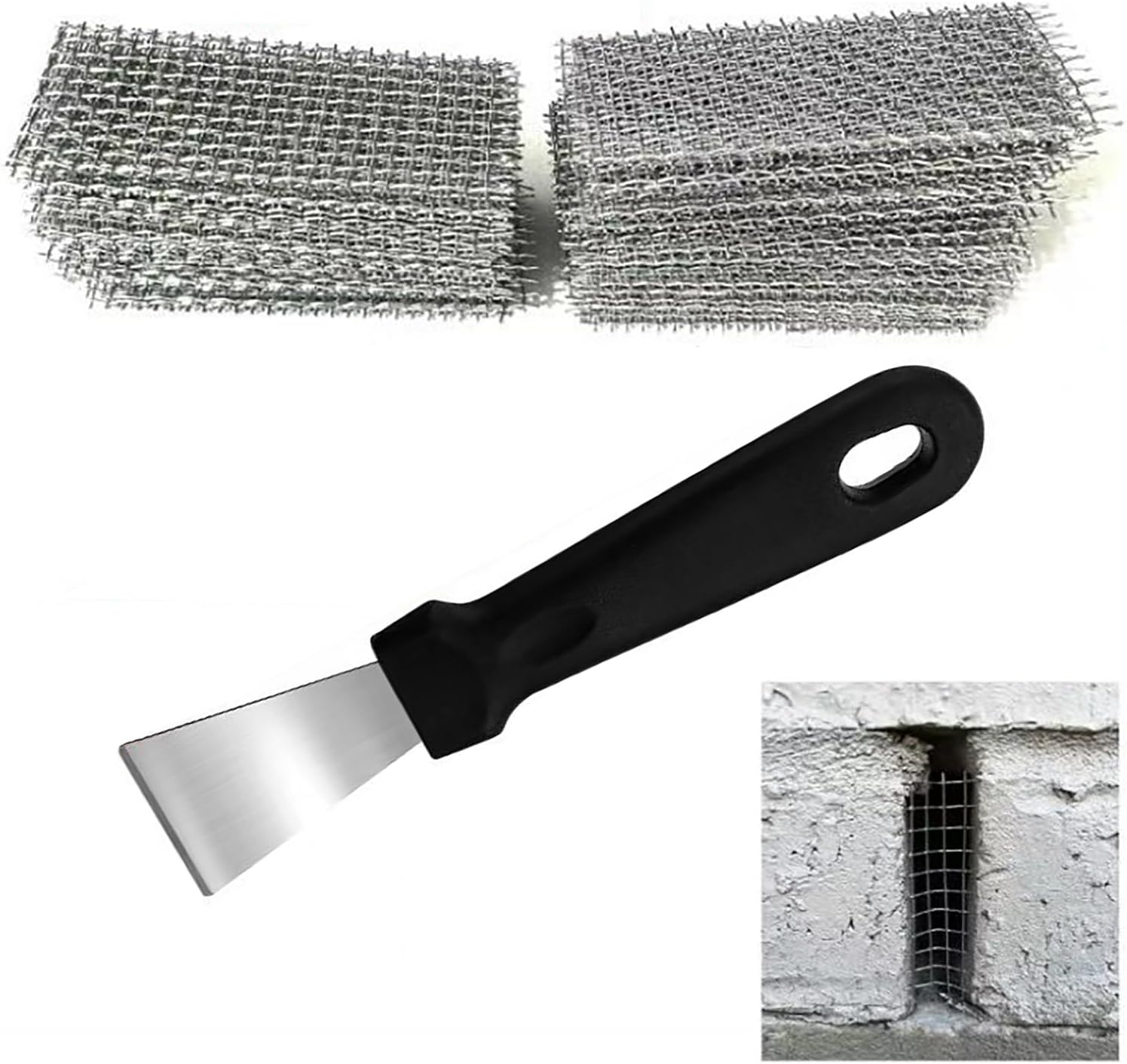 100 PCS Stainless Steel Brick Weep with Stainless Steel Spatul Hole Covers for Brick Walls Filler Bended Window Weep Hole Covers to Stop Mice Wasps Lizards,Snakes Scorpions Many Insects image number 2