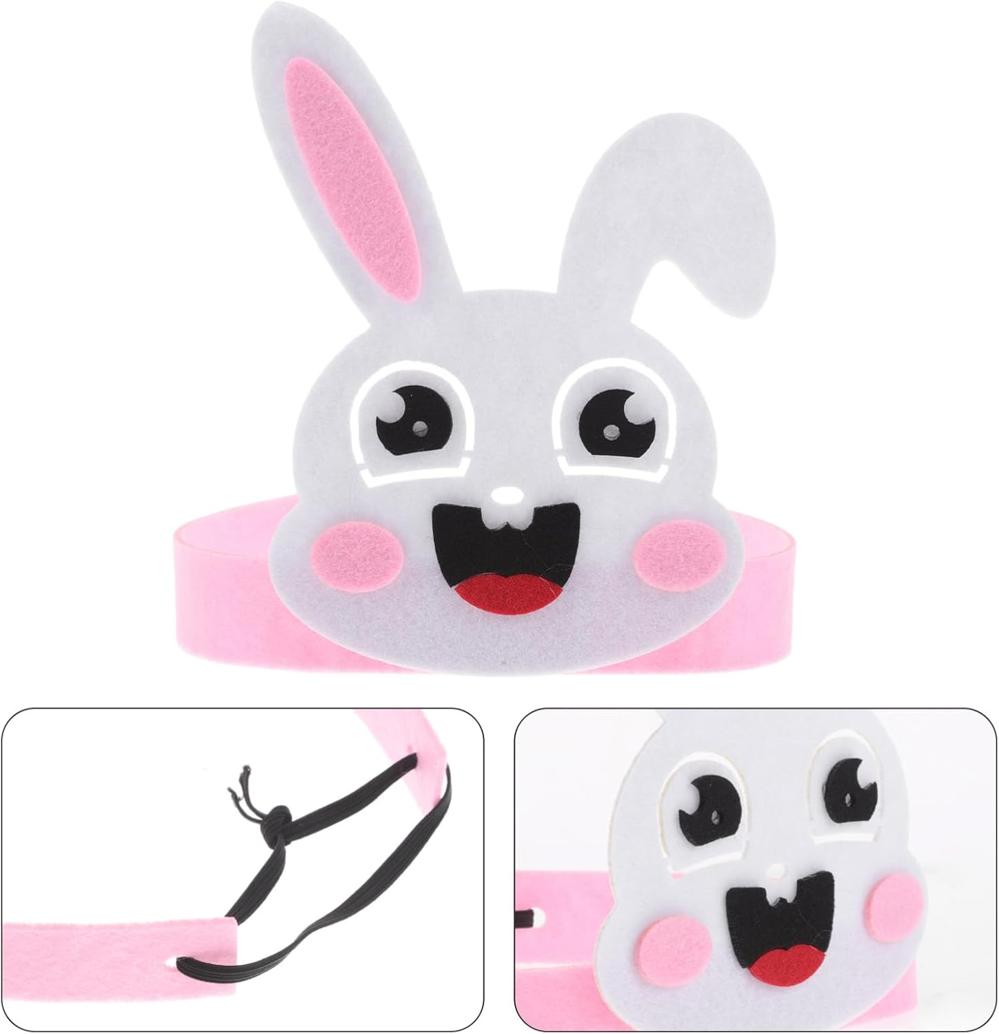 JOINPAYA 4Pcs Easter Bunny Crown Hat Headband: Bunny Birthday Party Hats Bunny Hats Rabbits Crown for School Activity Easter Party Decoration image number 1
