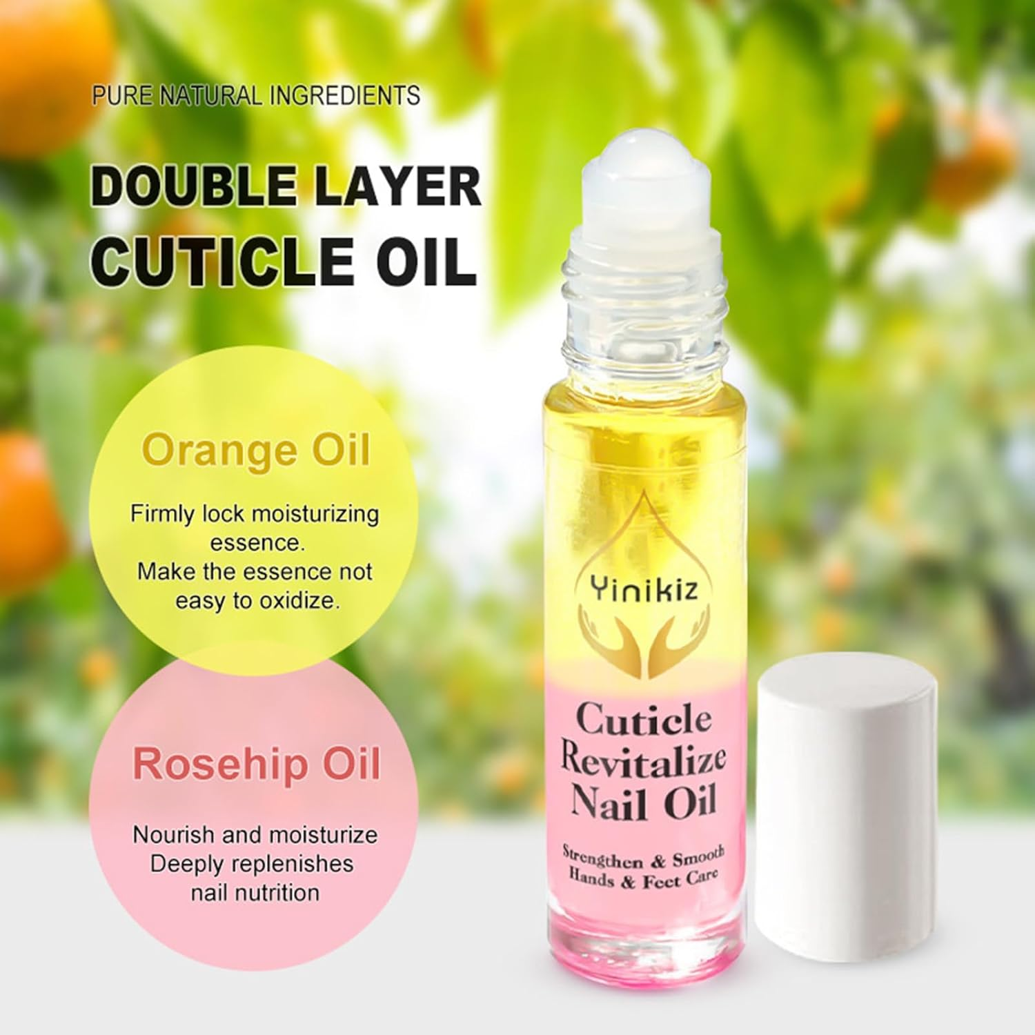 MKNZOME Nail Oil Cuticle, 2PCS Roll-On Oil Treatment for Damaged, Hydrating & Nourishing Cuticle Care Set for Repairing Cracked and Dry Nail image number 1