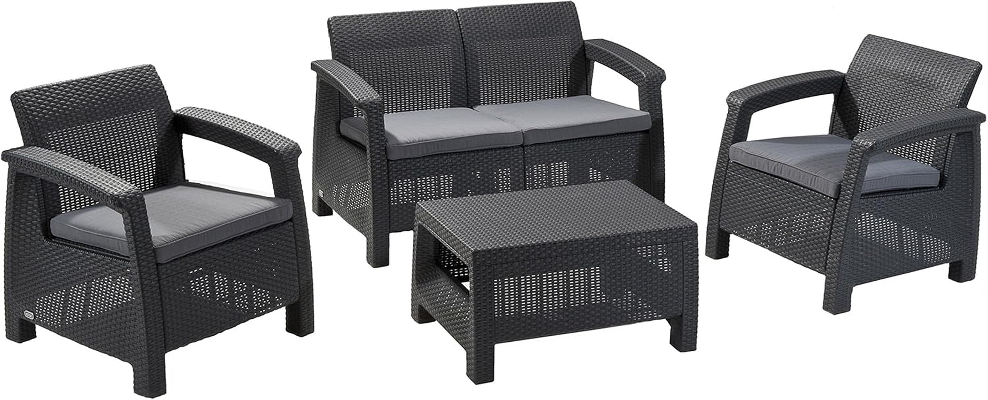 Keter Corfu Outdoor Four Seater Lounge Set, Graphite image number 3