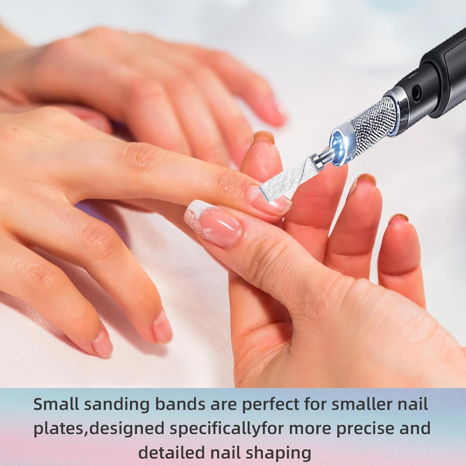 100 Pcs (240 Grit White) Small Sanding Bands Nail Drill Bit,Nail Drill Bits,Extreme Fine Grit Mini Sanding Band,Nail Bits,Upgrade 3.1Mm Mandrel Bits,Professional Nail Drill Bit for Acrylic Nails image number 3