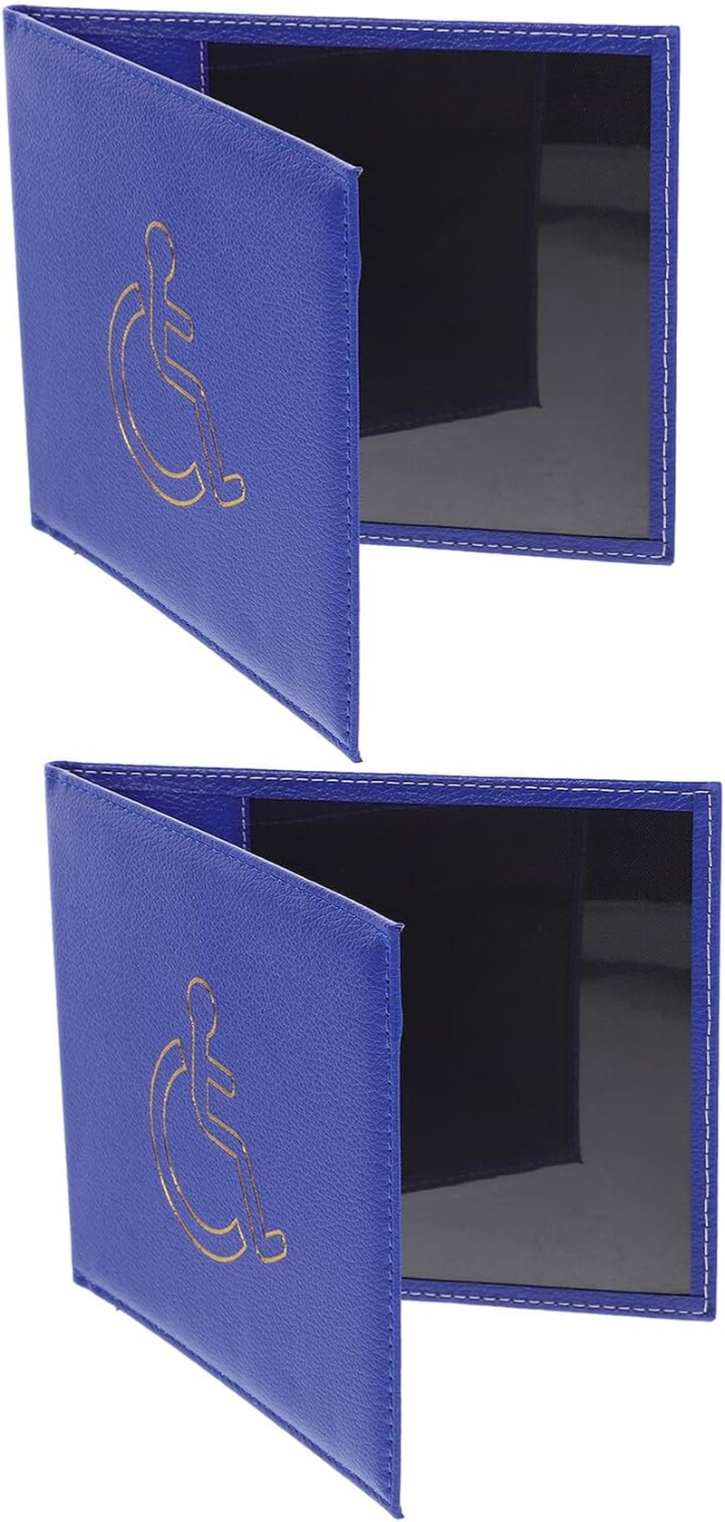 SECFOU 2Pcs Disability Certificate Holder Sleeves, EU Disabled Card Organizer with Protective Cover, Dark Blue Disability Badge Wallet for Travel and Car Use image number 2