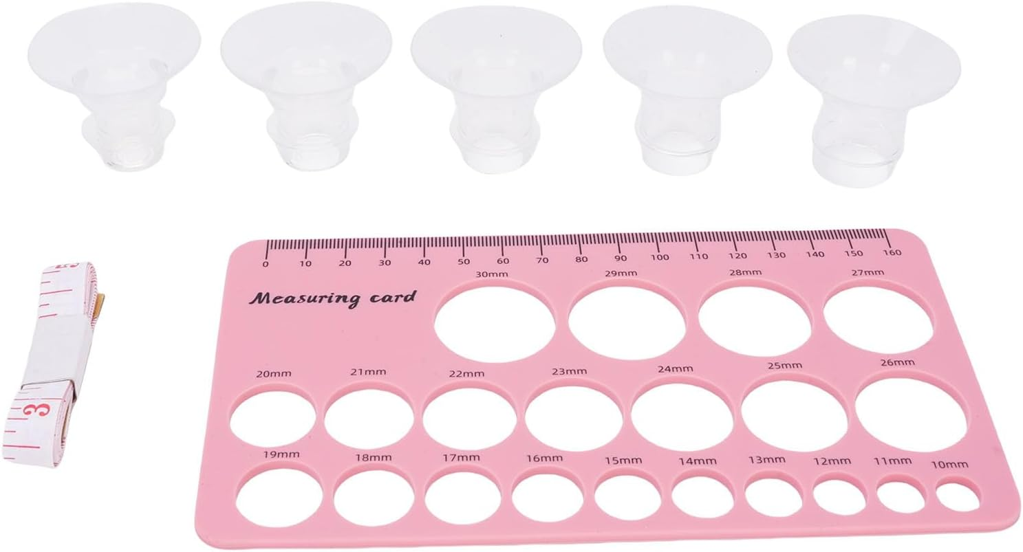 Flange Sizing Kit, 10PCS Soft Silicone Flange Inserts 13/15/17/19/21Mm & Nipple Measurement Ruler Tool for 24Mm Most Pumps, Breastfeeding Essentials for Moms image number 2