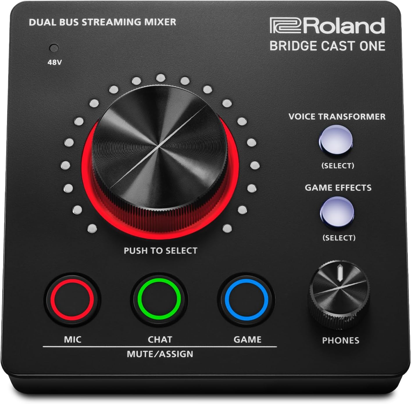 Roland Bridge Cast One Dual Bus Streaming Mixer, Compact Audio Streaming Mixer, for Online Gamers & Content Producers, 32-Bit Hardware DSP, USB-C Connection for Windows and Mac image number 1
