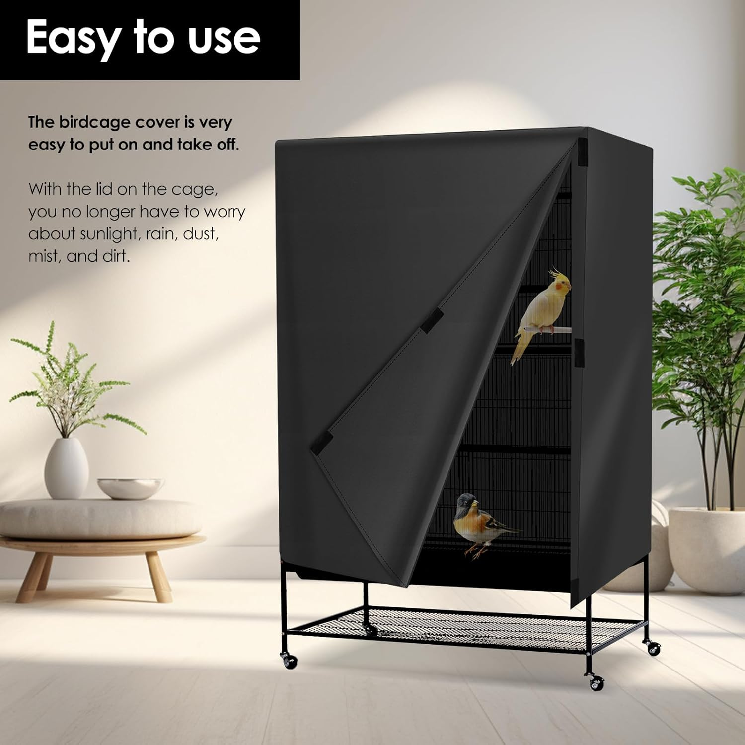 Bird Cage Cover Universal Breathable Bird Cage Cover Thin Lightweight Breathable Small Cages Cover Bird Parrot Cage Cover Black-Out Birdcage Cover for Parakeets Macaw Conure image number 1