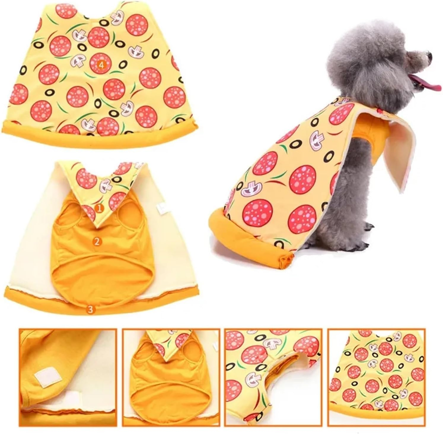Dog Clothes Pet Costume Dog Fancy Dress Apparel Funny Cosplay Dog Burgers Pizza Sushi Clothes Puppies and Kitten Warm (Color : C, Size : M) image number 4