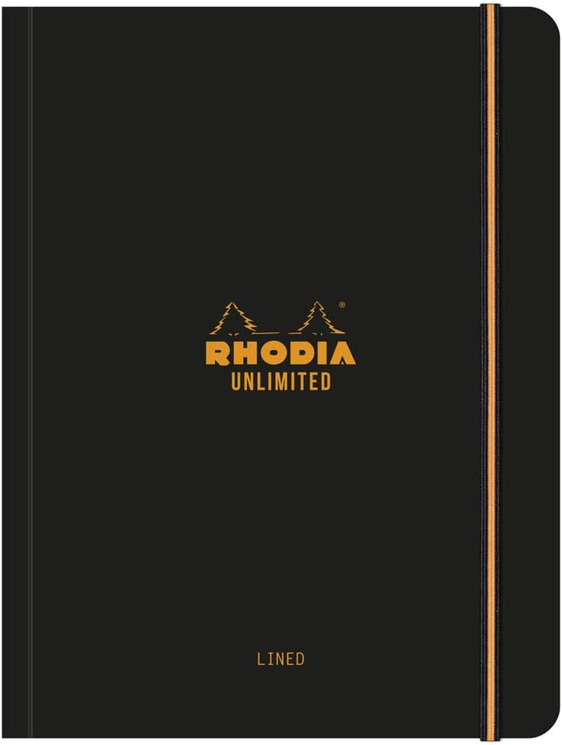 RHODIA 118978C - Unlimited Orange Elastic Notebook - A5+ - Ruled - 120 Detachable Pages - White Clairefontaine Paper 80 G/M - Velvety Touch Cover image number 7