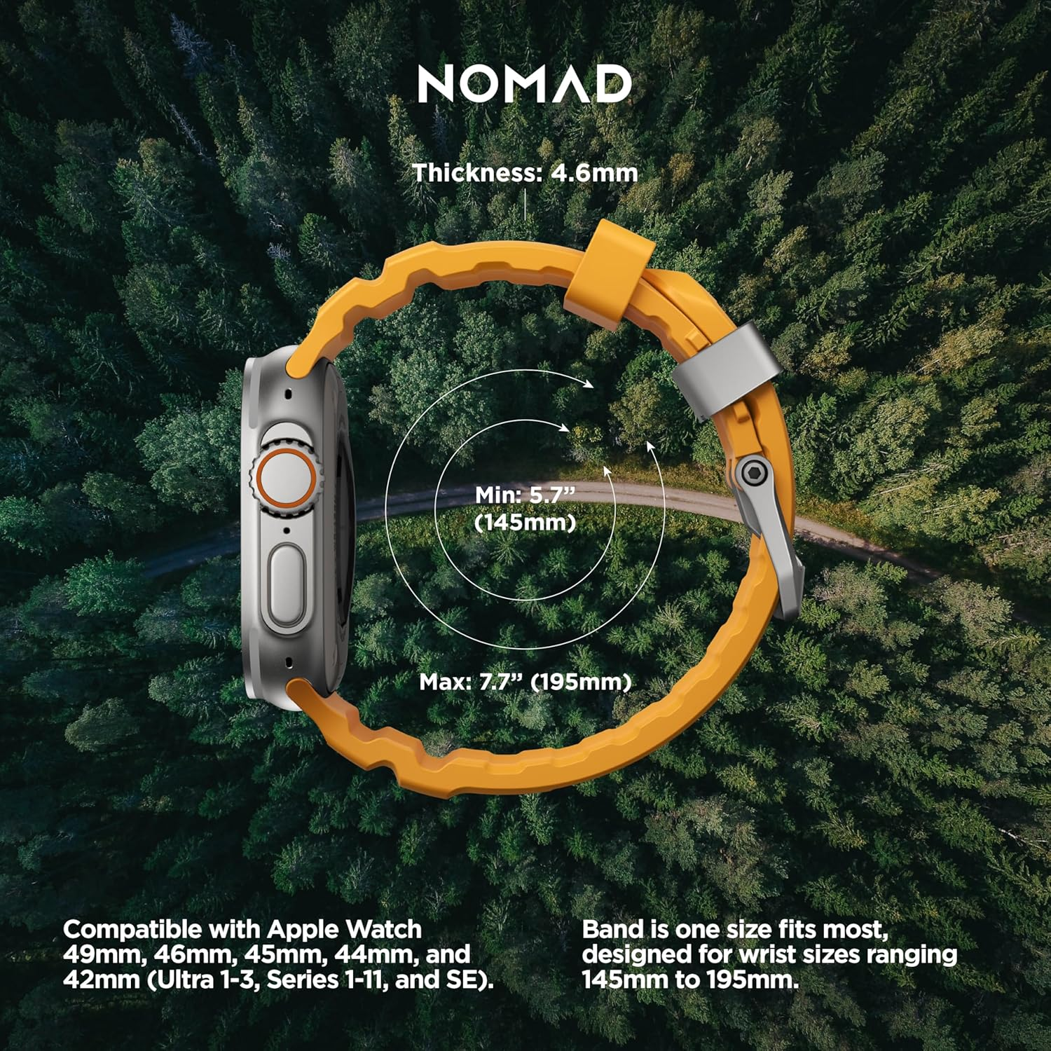 NOMAD Apple Watch Sport Band Rocky Point Apple Watch Band with Titanium Hardware, Adventurous Rugged Apple Watch Band for Men and Women - Apple Watch Ultra Band - Atlantic/Black Hardware image number 3