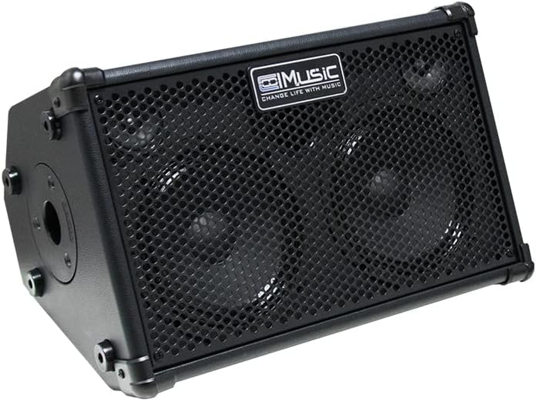 Coolmusic BP40D Rechargerable Acoustic Guitar Amplifier Electrical Guitar Amp-Keyboard Amplifier 80W W/Bluetooth with Reverb Chorus Delay Effect, 6 Inputs,3 Band EQ image number 4