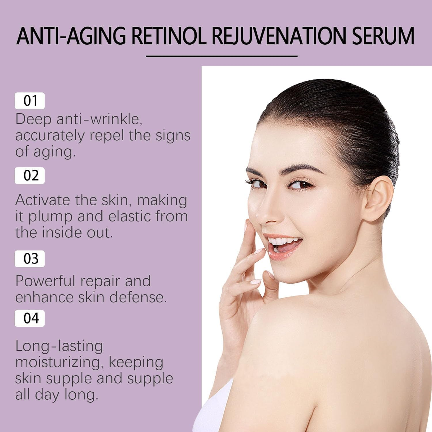 New Collagen Retinol Rejuvenation Serum, Bakuchiol Retinol Serum, Anti-Aging Retinol Rejuvenation Serum, Anti-Wrinkle & Glow Skin Essence(2Pcs) image number 3