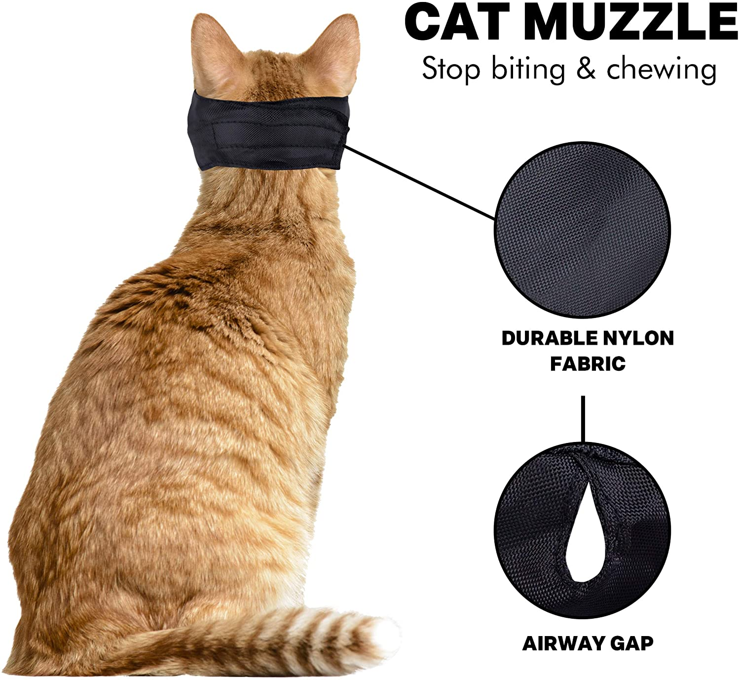 Downtown Pet Supply - Cat Muzzle for Grooming - Gentle and Soft Muzzle - Cat Grooming Supplies - Nylon - Small image number 4