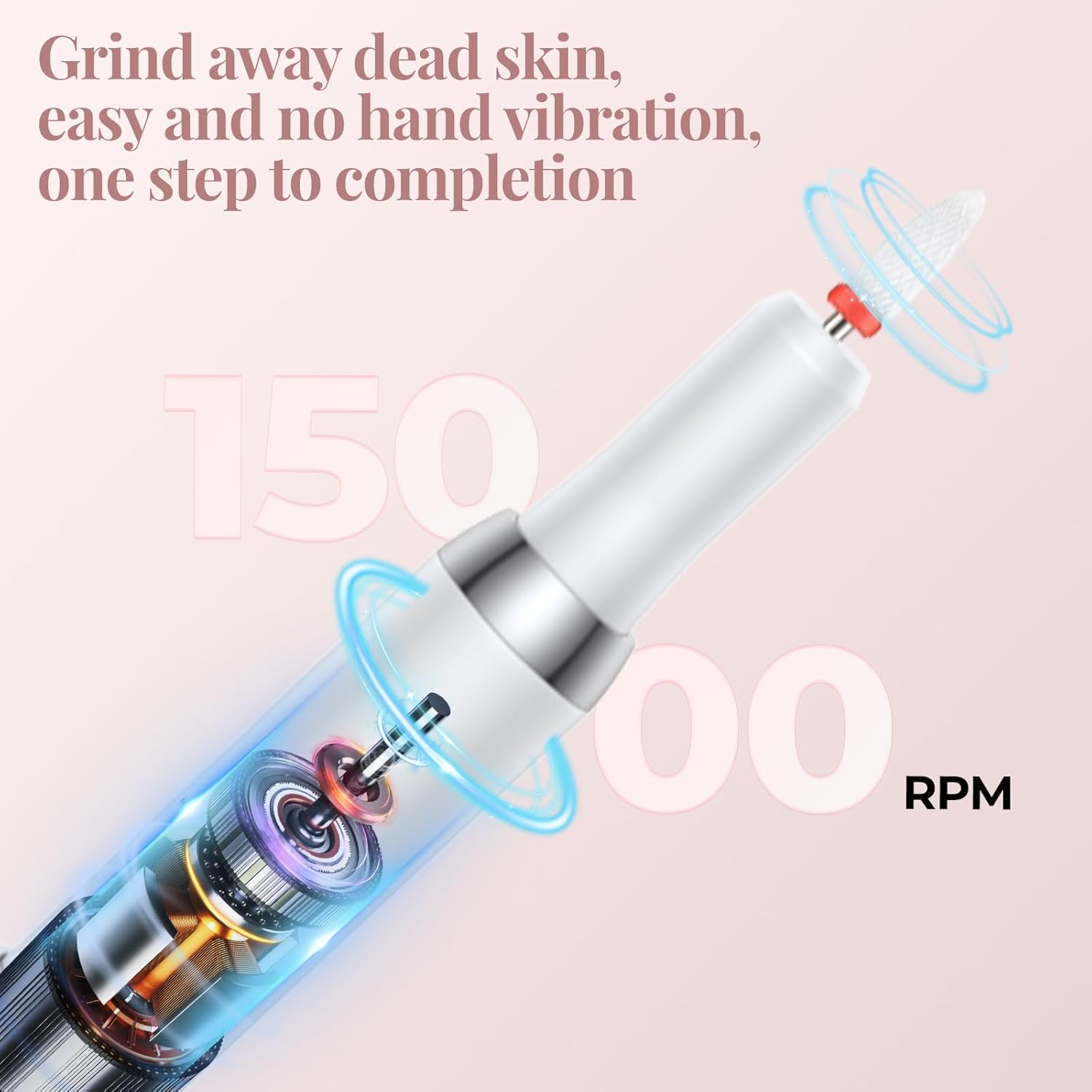 Emmuic Professional Cordless Nail Drill Kit &ndash; Electric Nail File for Acrylic, Gel & Dip Powder Nails, Rechargeable & Portable Manicure Pedicure Machine, Lightweight with 6 Bits image number 4