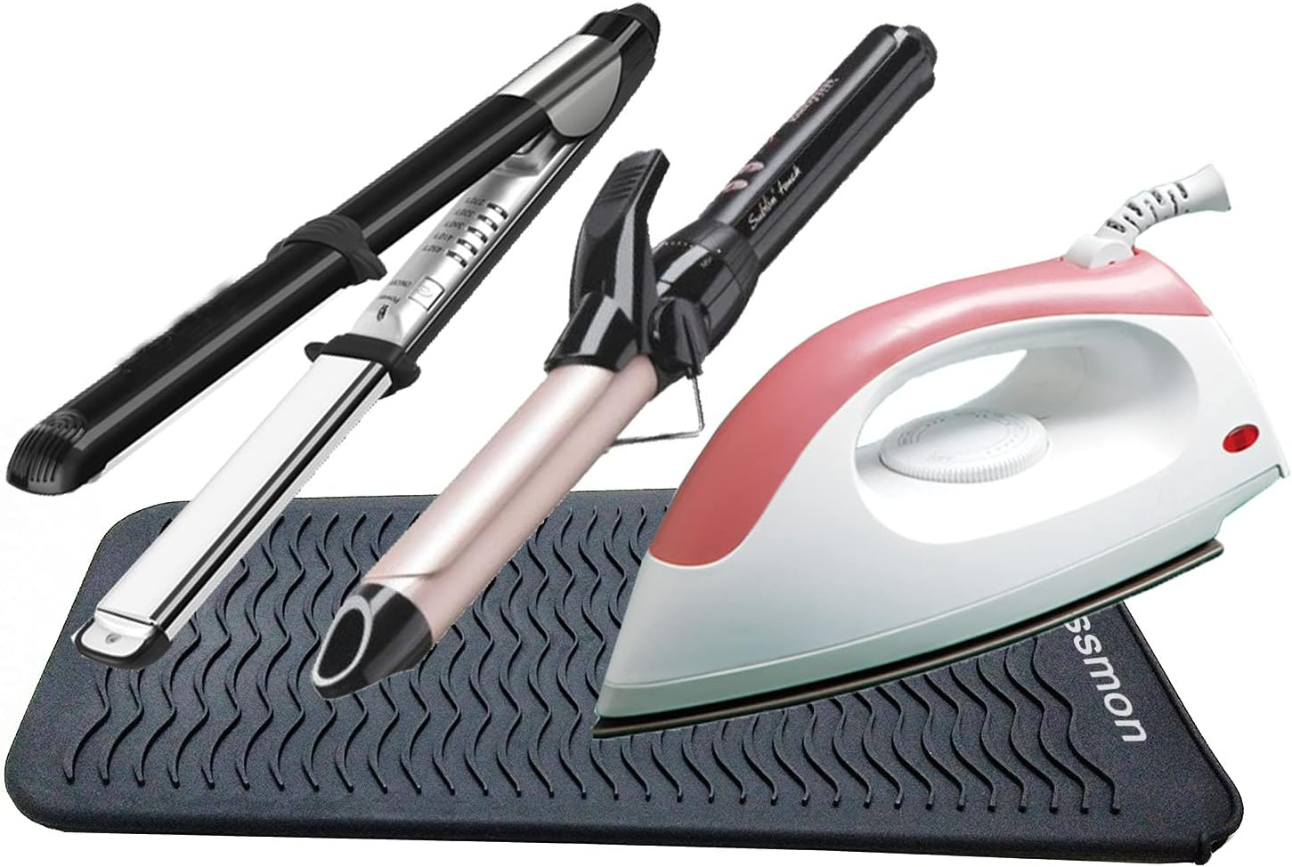 Heat-Resistant Silicone Mat Bag, Mat Cover for Curling Irons, Straighteners, Straighteners and Other Hot Hair Tools, Height 28.5 Cm and Width 14 Cm, Black image number 4