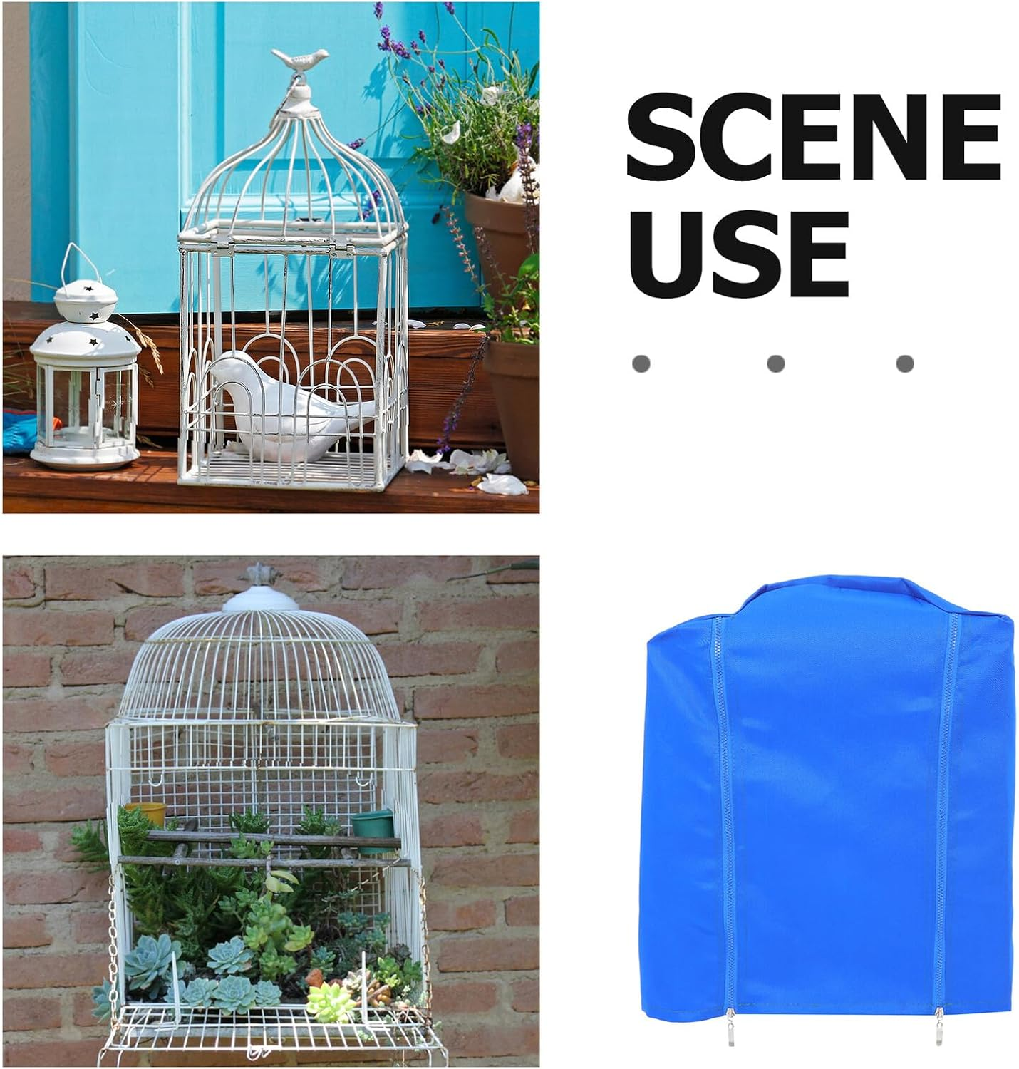 Kisangel Parrot Cage Cover 31X32X42Cm Dual Zipper Breathable Oxford Cloth Birdcage Shade Cover for Budgie Cockatiel Small Birds Insulated Light Blocking for Winter and Outdoor Use image number 2