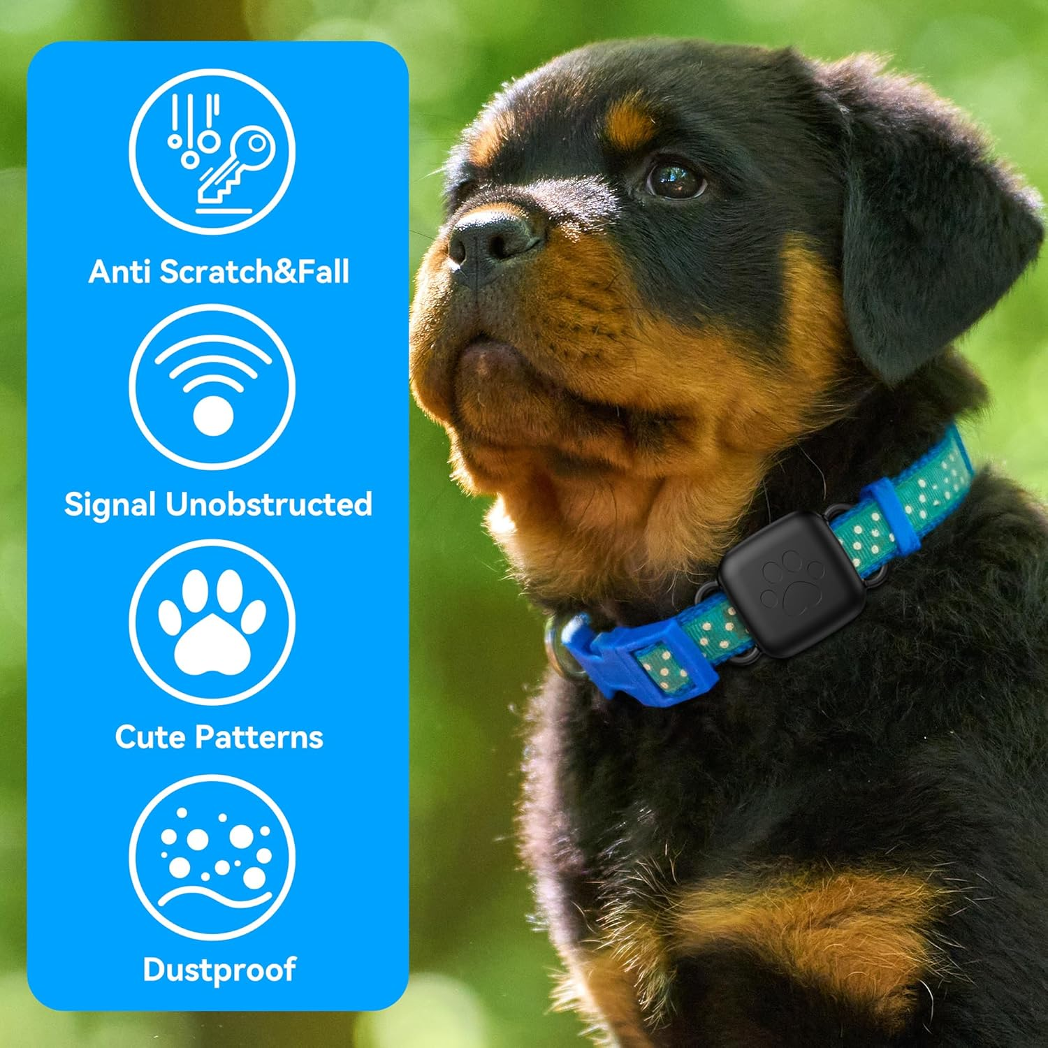 Skyarmor Dog Collar Holder for Tile Mate 2024, 2 Pack Waterproof Silicone Cover, Scratch Resistant Dustproof, Black/Off-White - Black/White image number 6