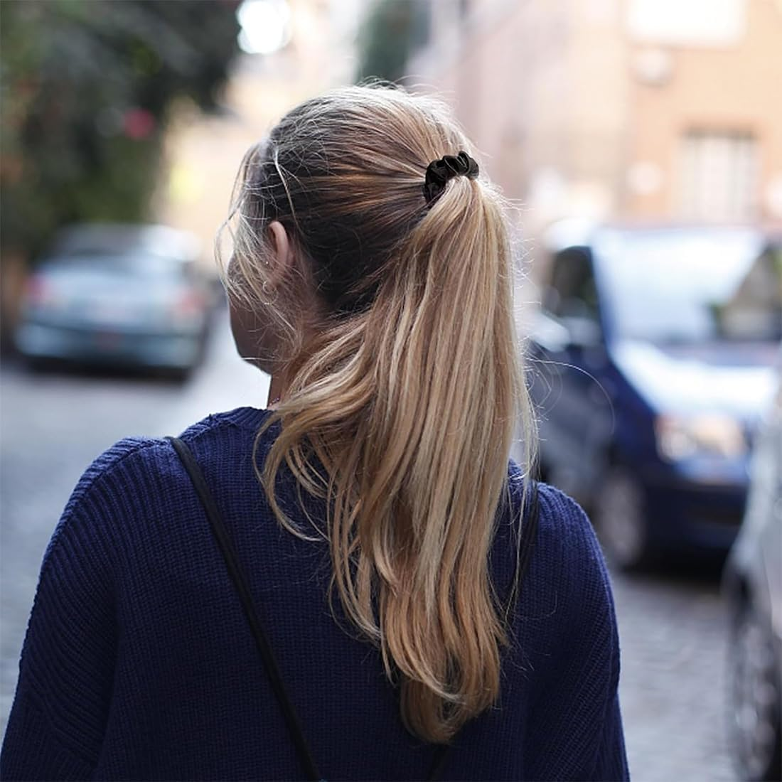 Pack of 3 Women'S Hair Bobbles and Hair Bobbles for Fine and Long Hair - Durable and Robust Children'S Hair Rings with Elastic Band, Hair Bobbles for Women and Girls Silk Scrunchies image number 3