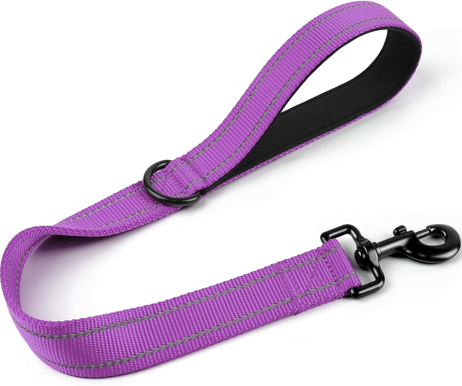 Joytale Strong Short Dog Leash 18 Inch, 1.2 Inch Wide, Heavy Duty, Padded Handle for Traffic Control, Reflective Leash for Medium and Large Dogs Walking Training, Black