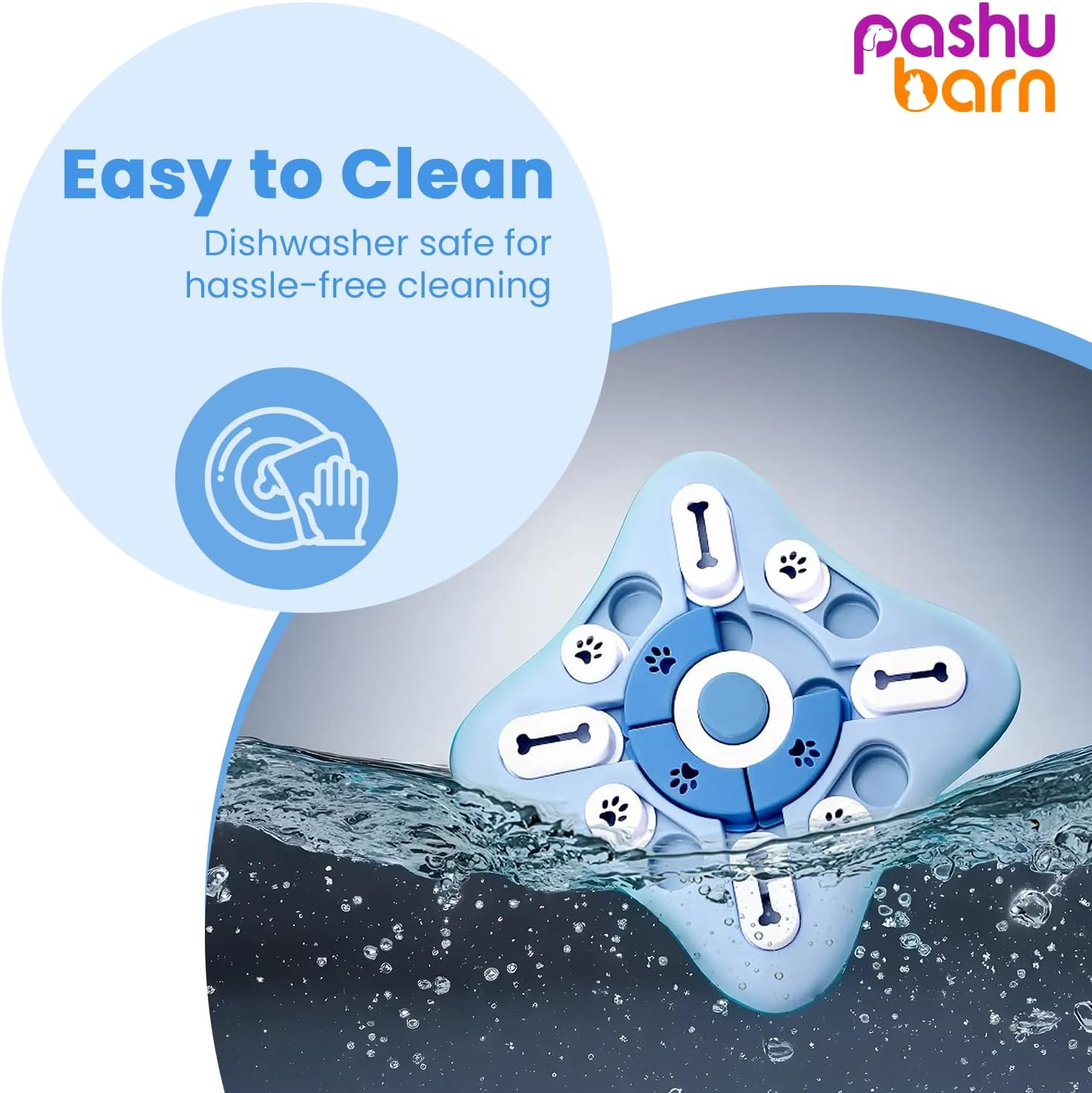 Pashubarn Interactive Treat Dispensing Puzzle Toy for Dogs - Educational Game with Squeaky Button, Brain Stimulation, IQ Training - Three Difficulty Levels image number 2