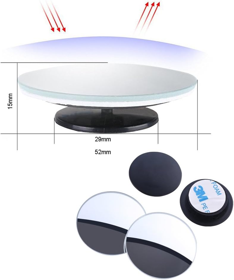 Blind Spot Mirrors, Beeway&reg; round Frameless 360&deg; Rotate Sway Adjustable HD Glass Convex Mirror Maximize Rearview Universal for Car SUV Trucks Traffic Safety - Pack 2 image number 5