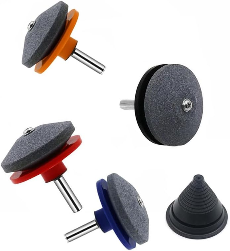 WADY 4Pcs Universal Lawn Mower Blade Sharpener & Balancer,Multi-Sharp Rotary Tool for Power Drill, Hand Drill, and Lawnmower Blades,Durable Lawn Mower Blade Sharpeners for Precision Sharpening image number 3