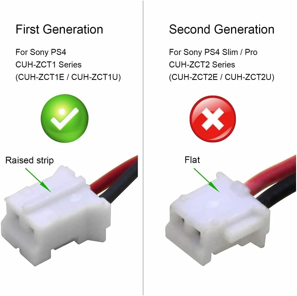 1800Mah Rechargeable Battery Compatible with Son Y Playstation 4 PS4 Dualshock 4 Wireless Controller Models: CUH-ZCT1E CUH-ZCT1H CUH-ZCT1H/B CUH-ZCT1H/R CUH-ZCT1U 2015 Version(Big Connector) image number 1