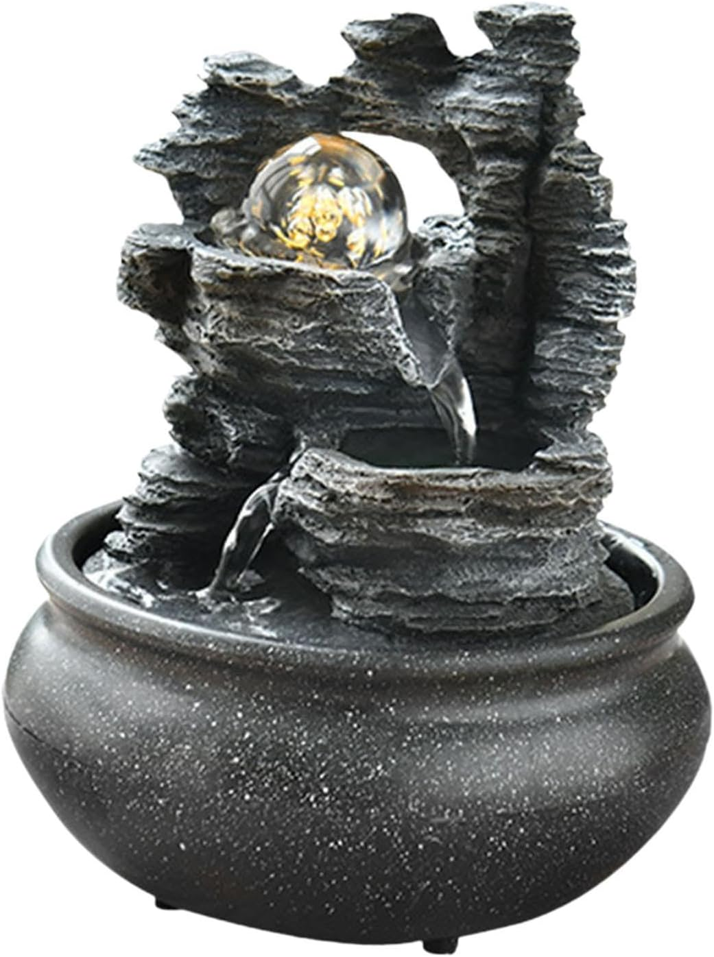 Weilaikeqi Indoor Waterfall Fountain Tabletop Fountain with Scene Light Water Fountain for Yoga, Style G image number 2