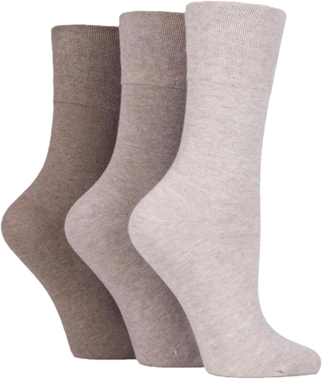 IOMI Footnurse | Sockshop | Ladies&rsquo; Diabetic Cotton Rich Socks | 3 Pairs | Non-Binding Honeycomb Top, Soft & Breathable | UK 4-8 / US 5-9
