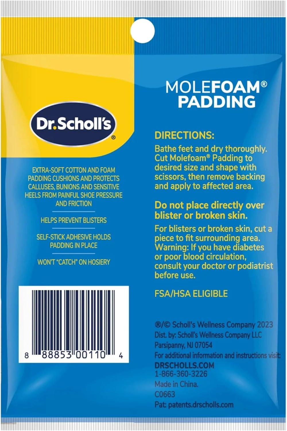 Dr. Scholls Dr. Scholls Molefoam Padding, 2 Each (Pack of 2) - Packaging May Vary image number 6