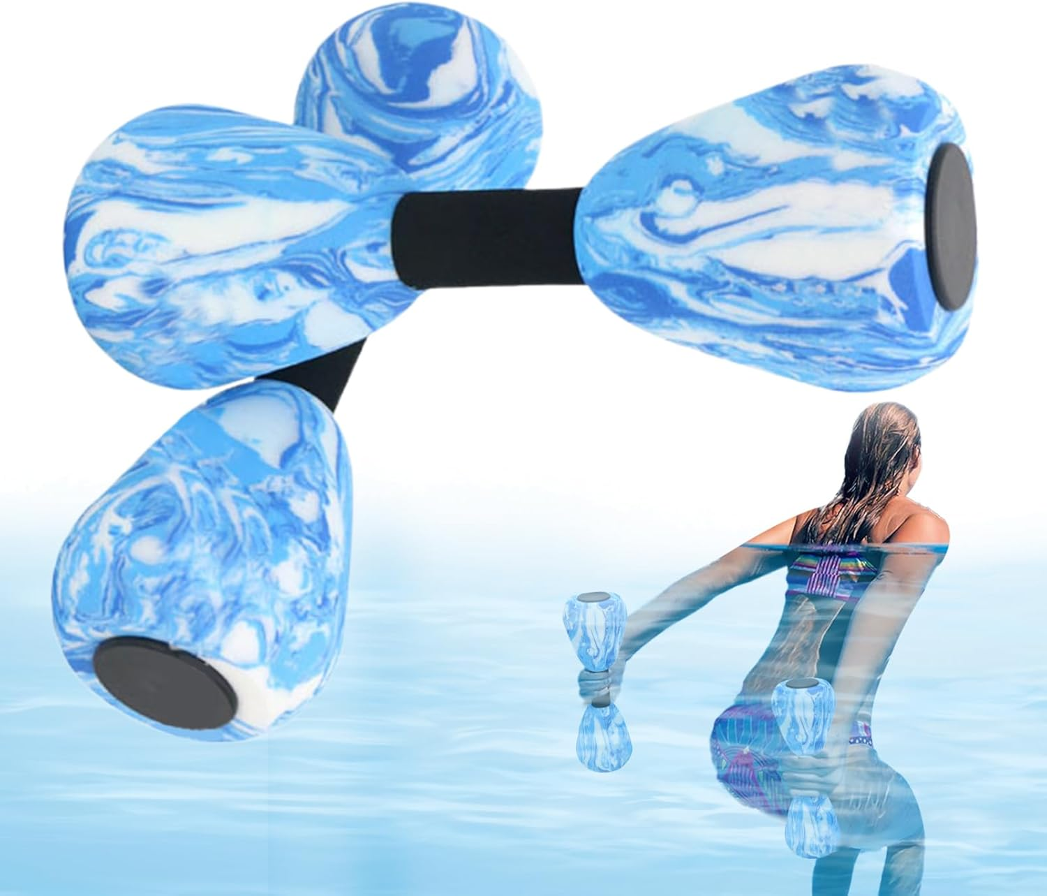 Aquatic Dumbells,Foam Water Weights Aerobic Exercise Fitness Equipment Dumbbells, Aerobics Exercise Equipment,Pool Swimming Training,Aqua Aerobics for Home & Gym Workouts