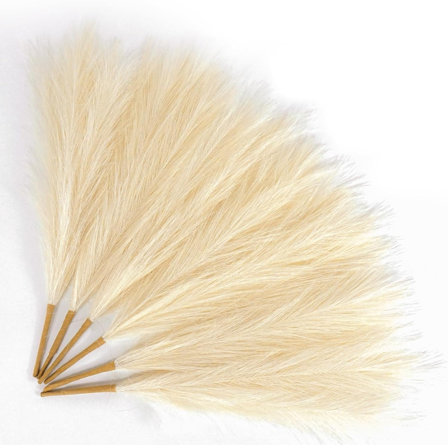 Lenamos 6 PCS Faux Pampas Grass Arrangement - 17.7"/45Cm Artificial Fluffy Pompous Grass Stems for Boho Chic Home and Wedding Decor (Gradient Blue)