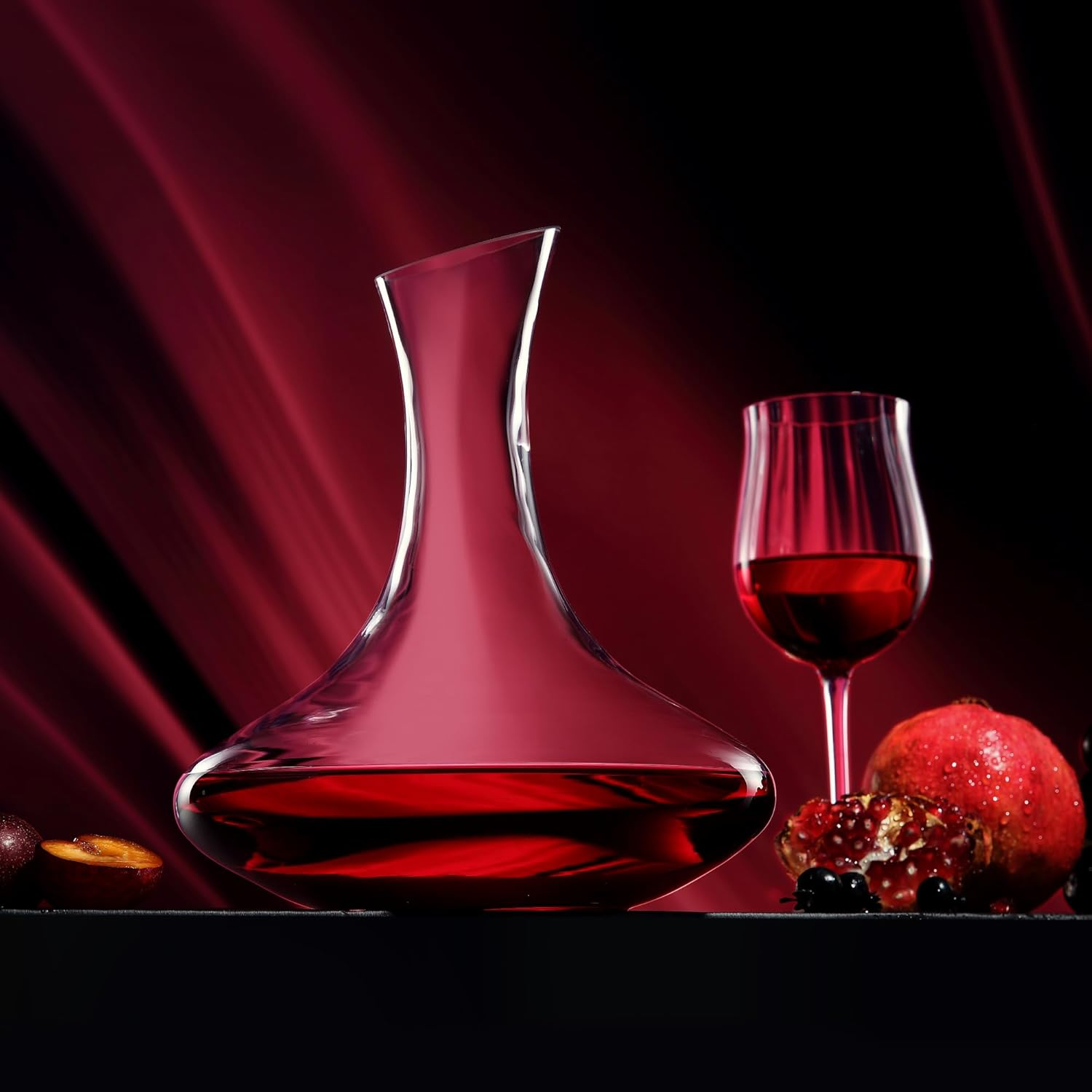 Wine Decanter 1500Ml/52Oz Elegant Red Wine Carafe Decanter, Hand Blown Lead-Free Crystal Glass Wine Carafe for White and Red Wine, Bottle Gift and Wine Accessories