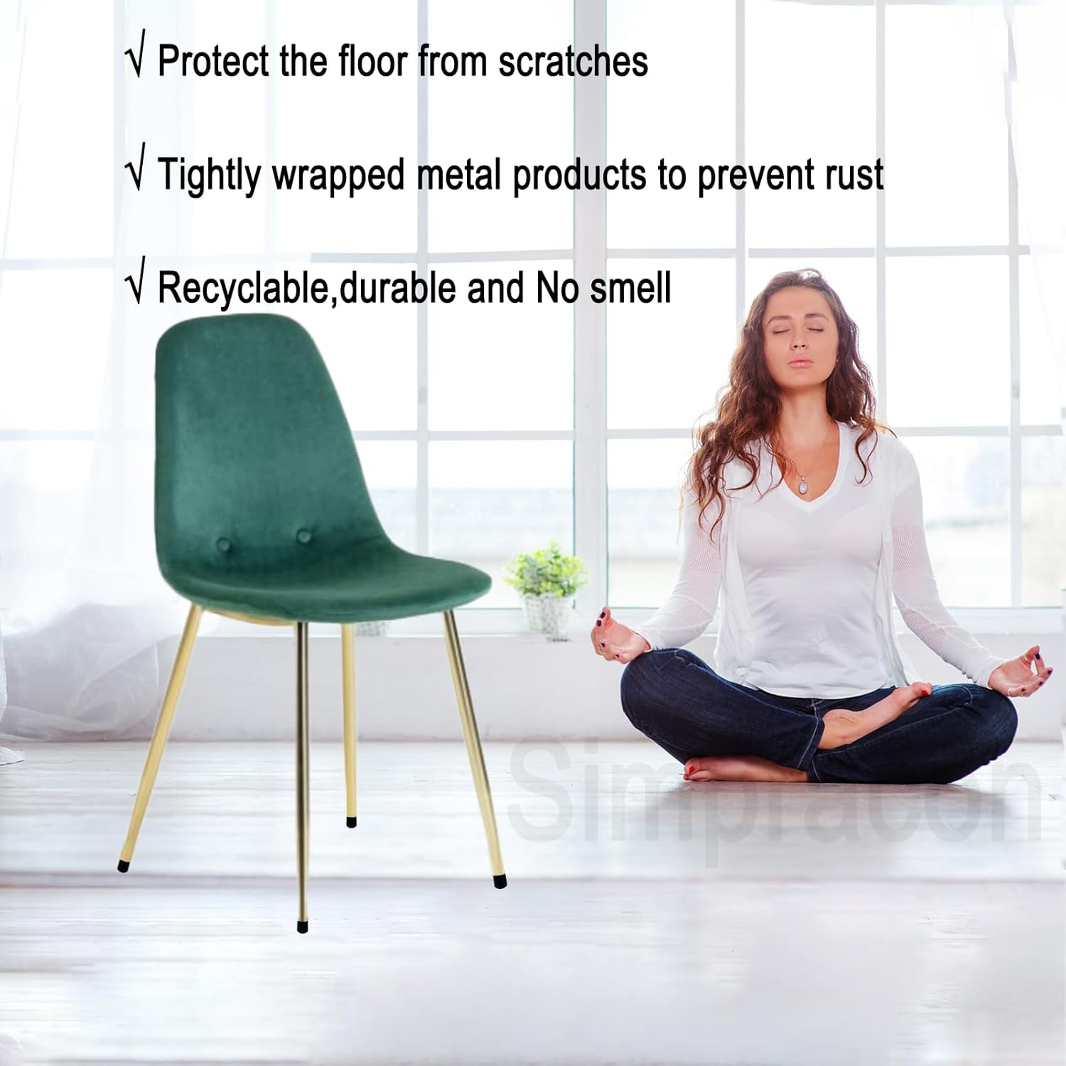 Simpracon round Leg Diameter 1/2&rdquo; Extra Small Chair Leg Floor Protectors Non-Slip Chair Leg Caps Bottom Ultra Small Furniture Feet Covers for Hardwood Floors Prevent Scratches,24 PCS image number 4