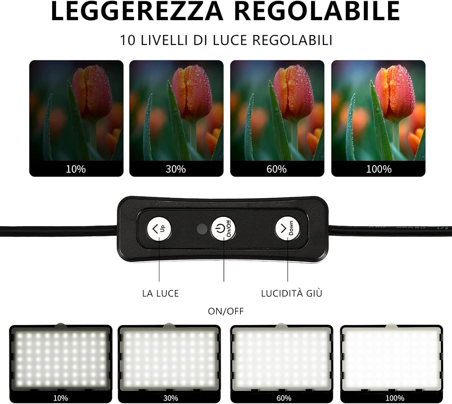 Studio Lighting Kit, 70 LED Dimmable Video Light with Color Filters for Photography, Streaming, Youtube Tiktok, Gaming, Conference, Portrait Shooting, Desktop Recording. image number 6