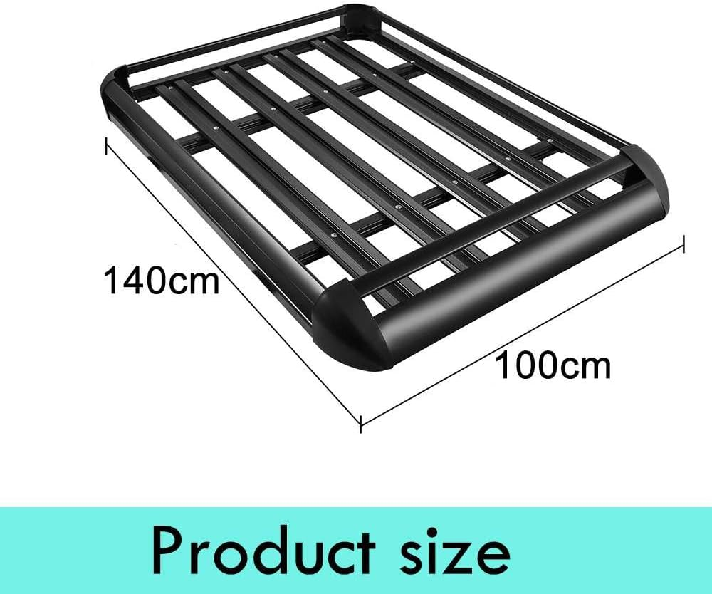 Car Roof Rack Basket Luggage Carrier Vehicle Cargo Rails 140X100Cm Black 150KG image number 4