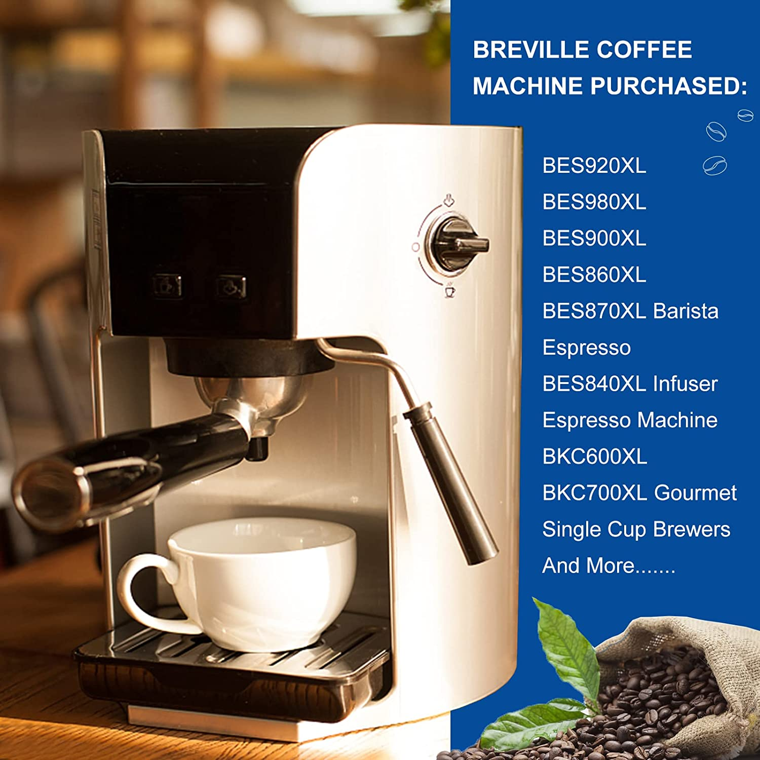 24 Pack of Replacement Water Filter for Breville BWF100 BES870 BES810 BES990 BES980 BES920 BES900XL BES870XL BES860XL BES840XL BKC600XL (Activated Charcoal) image number 5