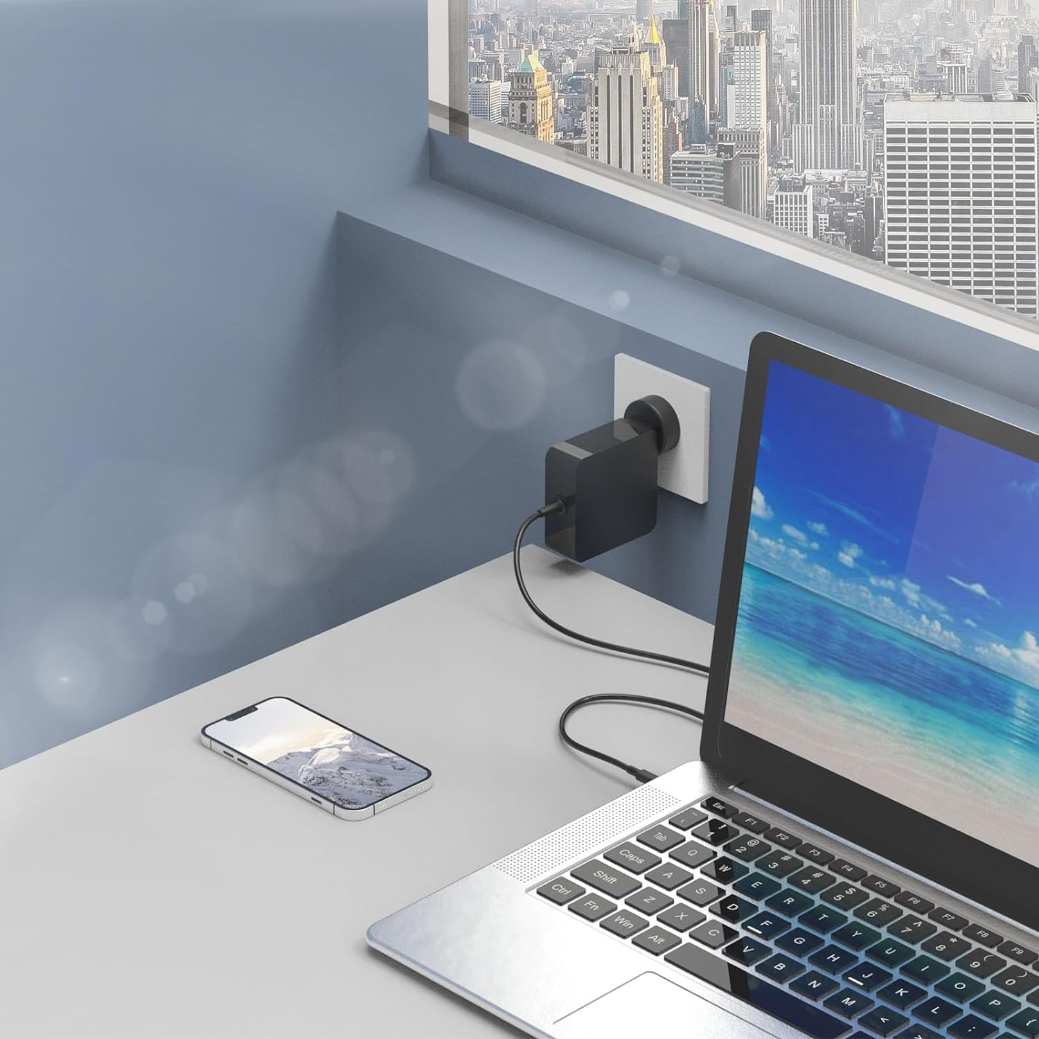 65W 45W Universal USB Type C Laptop Charger Compatible with Asus Chromebook Zenbook C302 C403 C433T C436 C523N, Lenovo Thinkpad Yoga, HP Elitebook Spectre Envy, Acer Mac Replacement Power Adapter -H image number 4