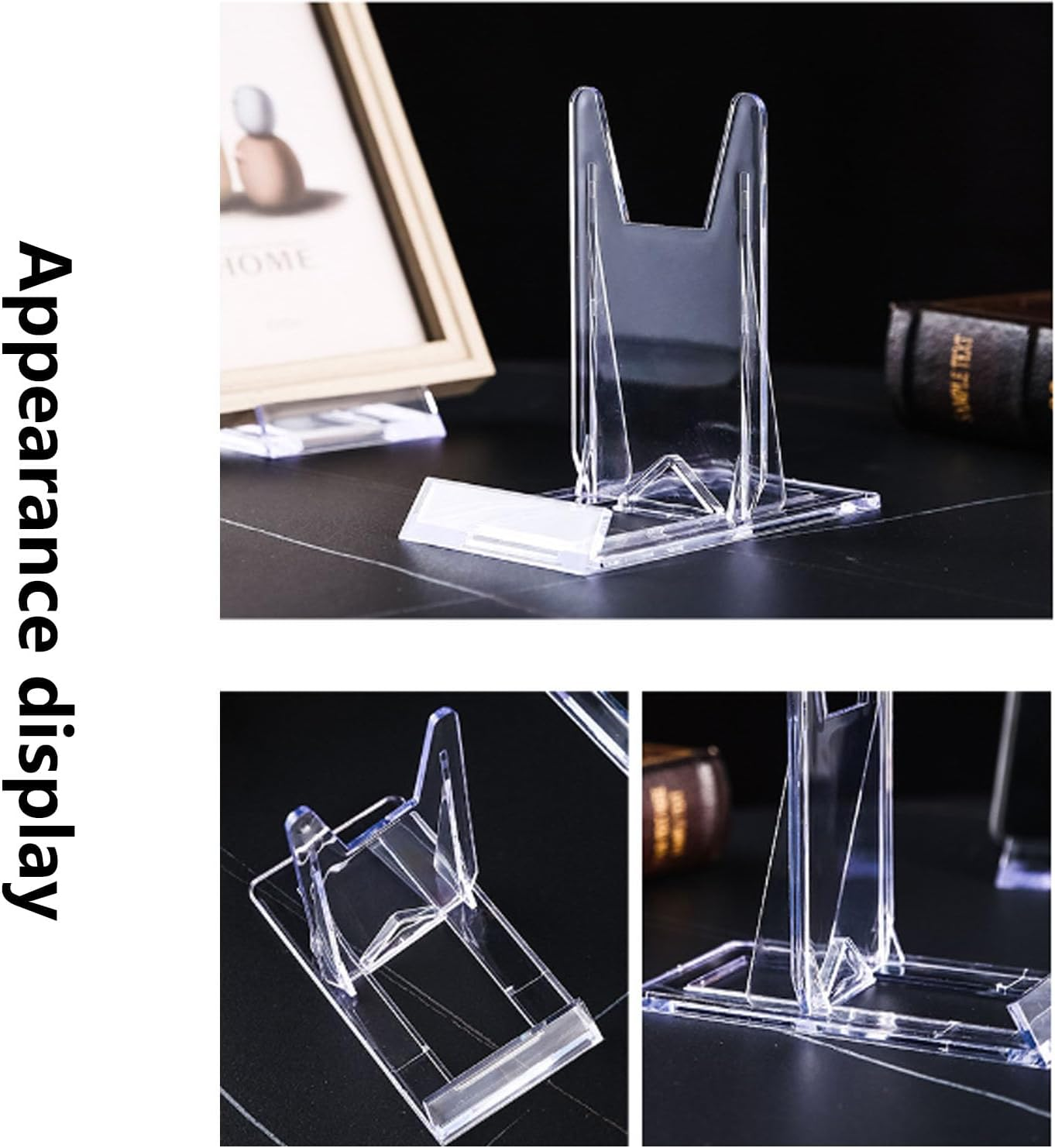 6 Pack Acrylic Book Stand for Display Adjustable Clear Book Display Holder Easel Stand Collector Display Stand for Home Office Back to School Comic Book Album CD Magazine Postcard Picture Artworks image number 3