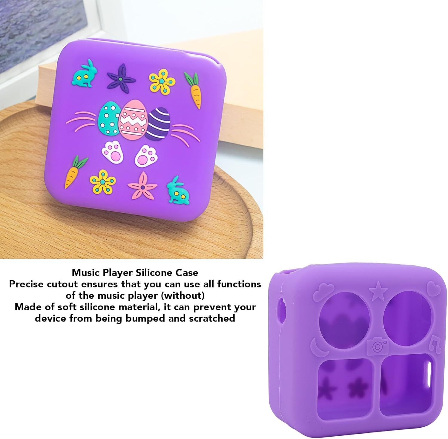 Silicone Cover for Yoto Mini Player, Protective Soft Silicone Case Cover, Accessory for Kids Audio Music Players (Light Purple) image number 5