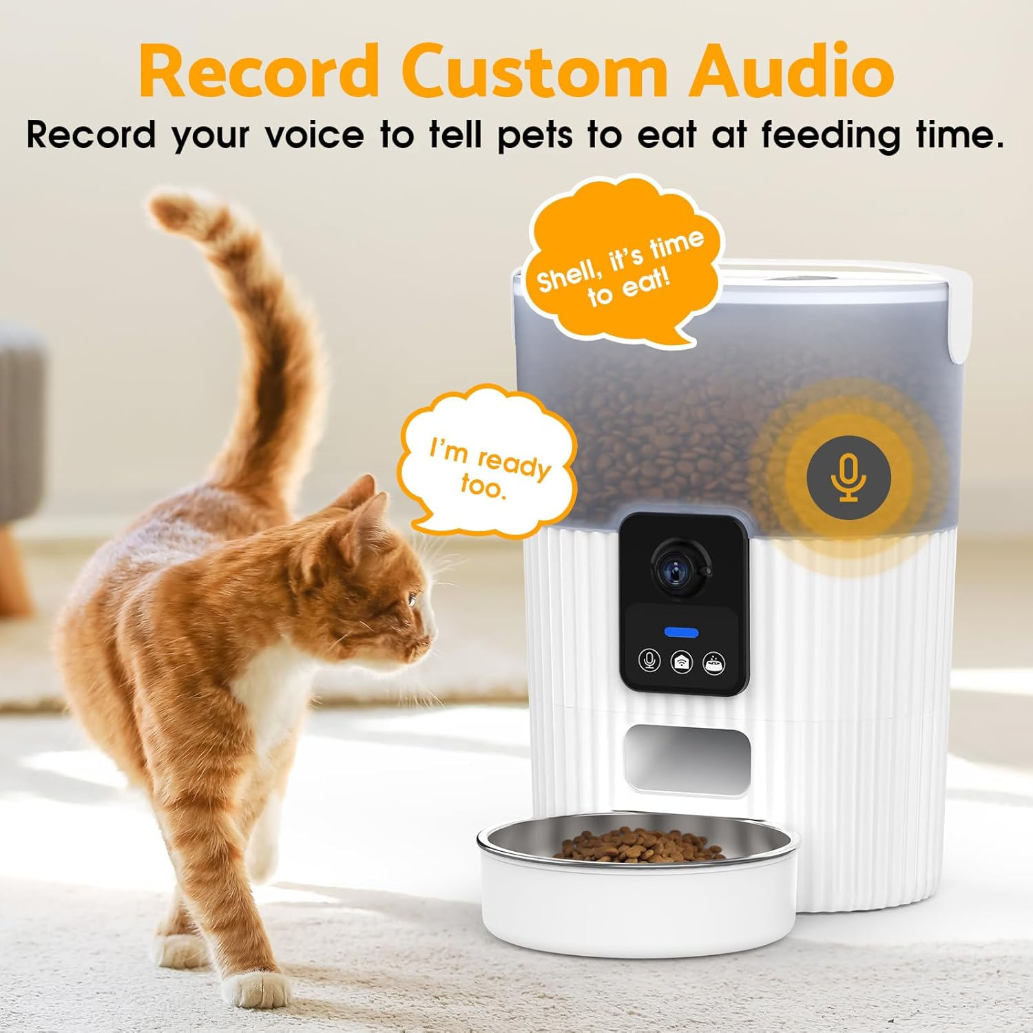 Automatic Cat Feeder with Camera, 1080P HD Video with Night Vision, 5G Wifi Pet Feeder with 2-Way Audio, Support Alexa & Scene Missions, Smart Food Dispenser with Motion Detection for Cat & Dog - Wifi image number 6