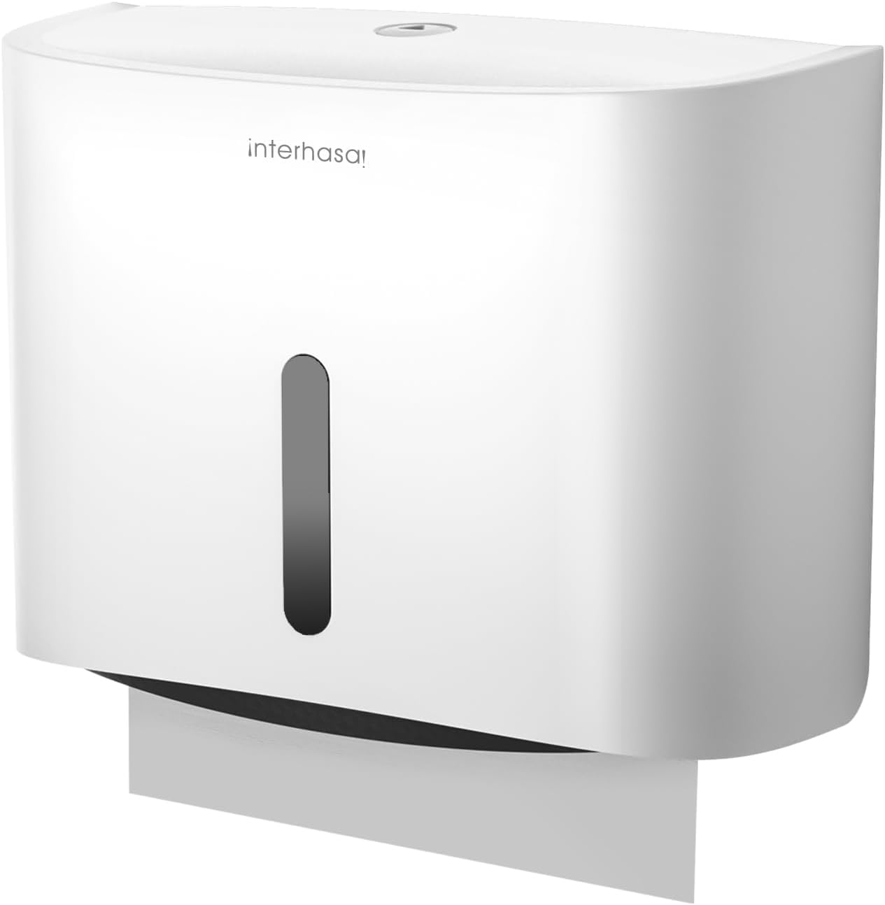 Interhasa! Paper Towel Dispenser Wall Mounted Commercial Hand Tissue Box Holder Suitable for Foldable Tissue Paper for Bathroom, ABS 278 * 102 * 215 Mm 0.52 Kg Black