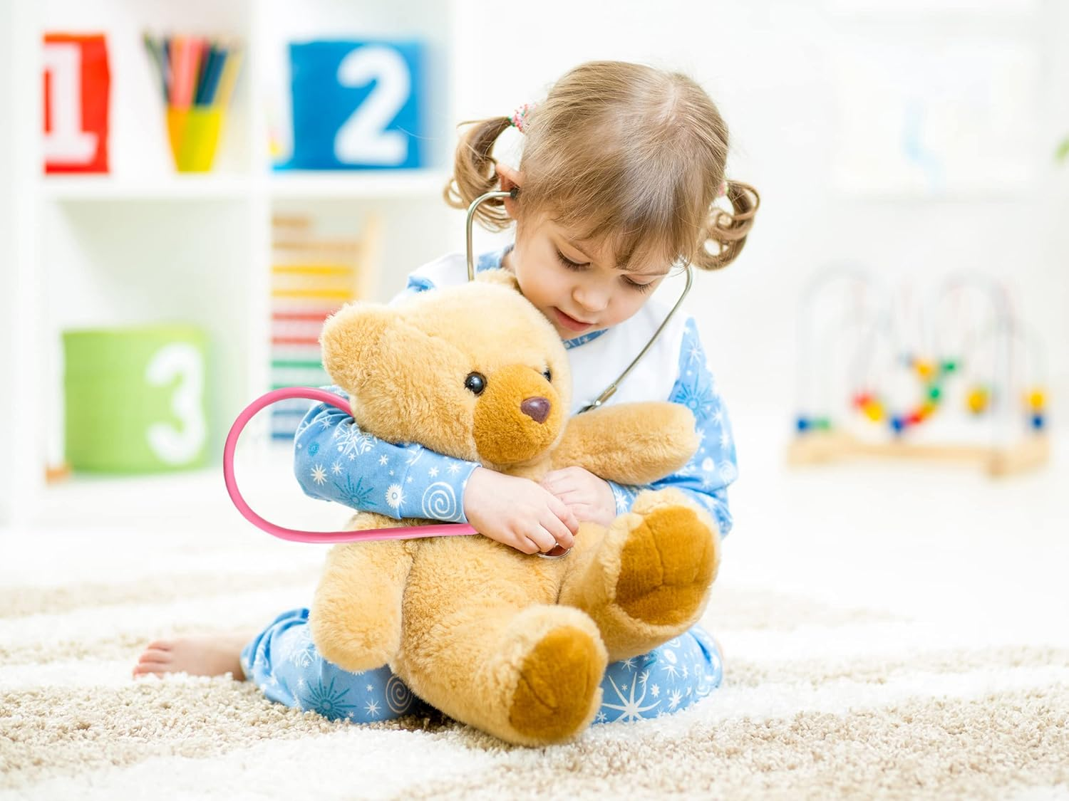 Kids Stethoscope Syringe Glasses Toy, Real Working Nursing Doctor'S Stethoscope,Halloween Doctor Costume Cosplay Pretend Play Accessories (Pink) image number 5