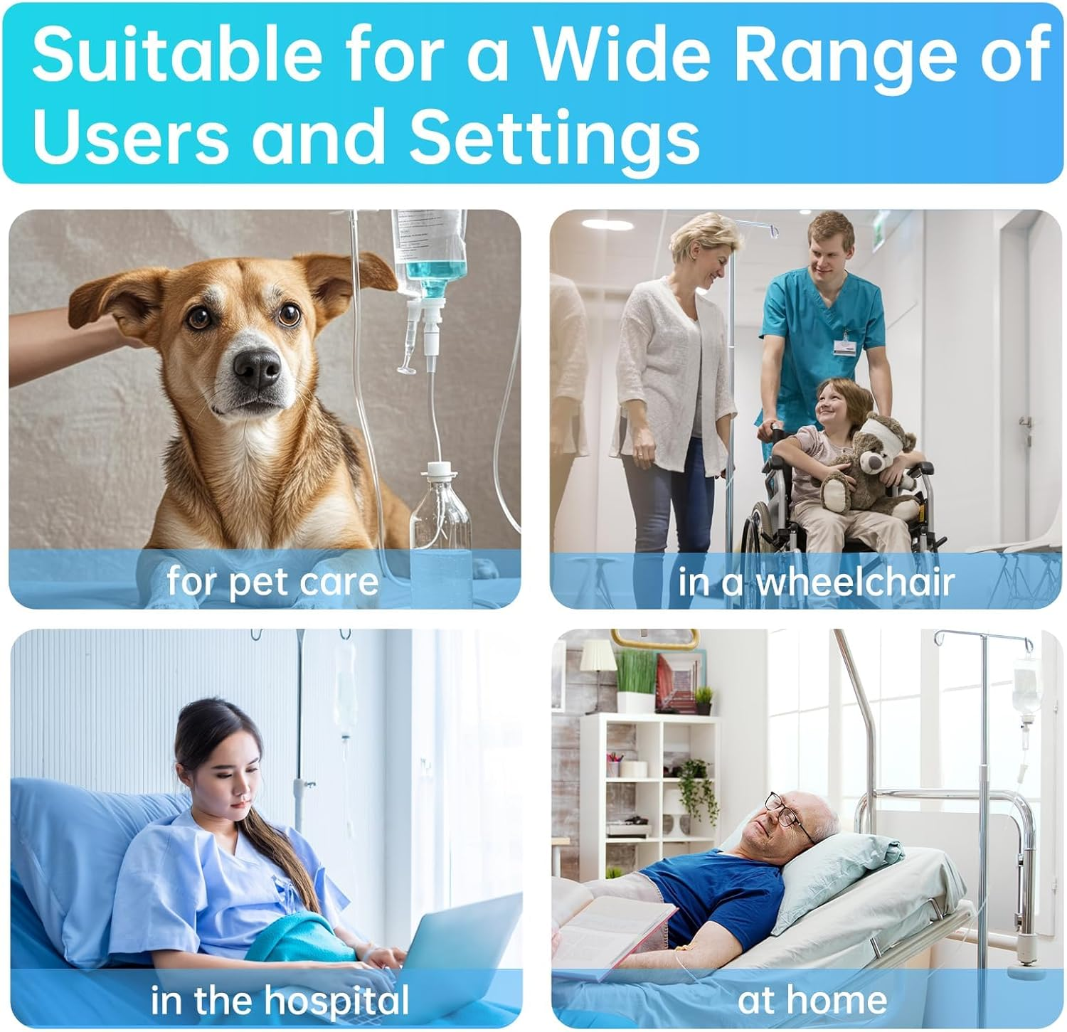 Foldable IV Pole with Portable Bag, Collapsible IV Pole Stand with 3 Nets for Drip Bag, Tripod IV Pole Stand Adjustable, 4 Hooks for Nursing Clinic Home Care Travel, Stable, White, 1 Pcs