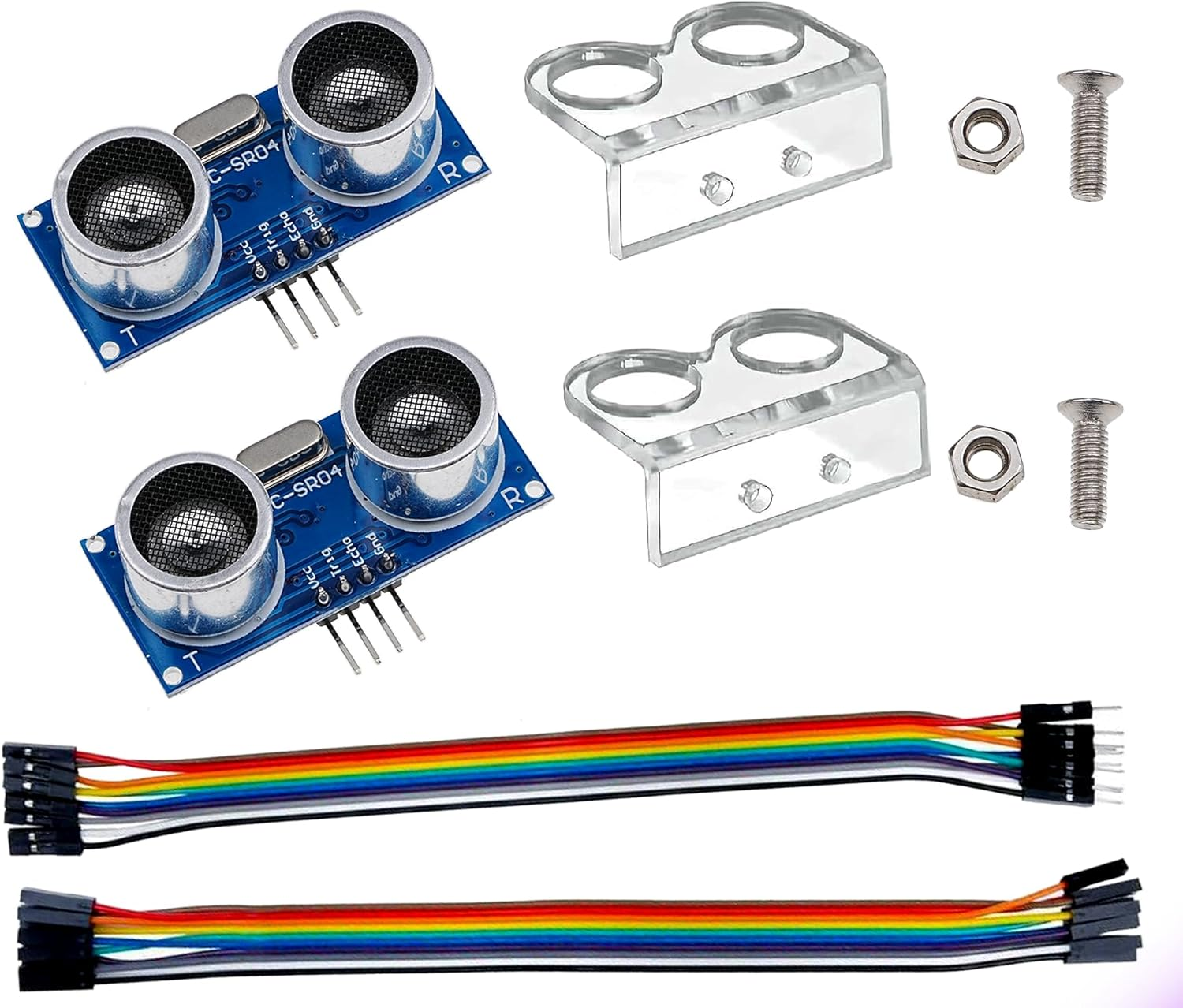 A-DIGISHUO 2Pcs HC-SR04 Ultrasonic Sensor Module Compatible with for Arduino R3 MEGA Mega2560 Duemilanove Nano Robot Xbee Zigbee (2 Pcs HC-SR04 Ultrasonic Sensor) image number 5