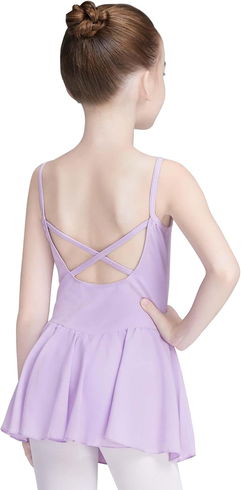 Daydance Lined Toddler, Kids, Girls Ballet Leotards with Skirt, Camisole Straps Dance Wear for Training, Practice, Recitals image number 4