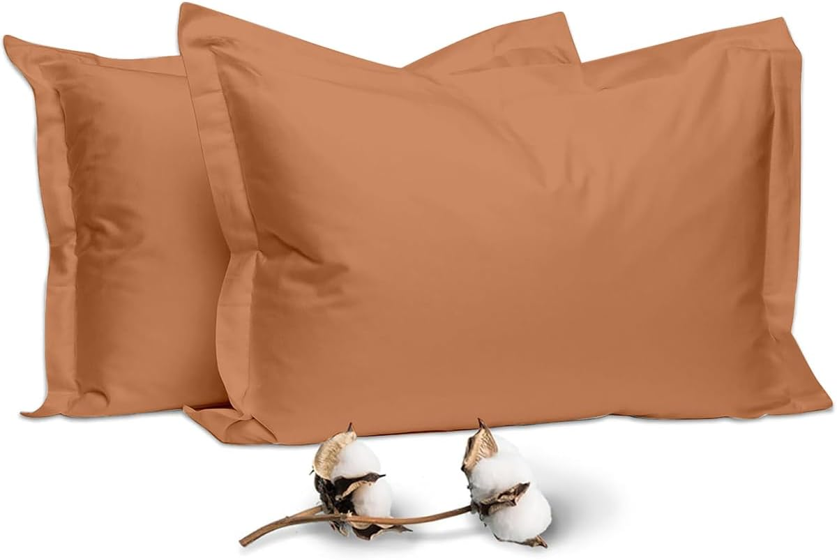 100% Egyptian Cotton Pillow Cases, a Set of 2 Cool Pillowcase, Long-Staple 100% Cotton Breathable, and Soft Sateen Weave Bed Pillow Cover, 1000 Thread Count Comfy Pillow Covers 48 * 74 Cm(Dark Gray)