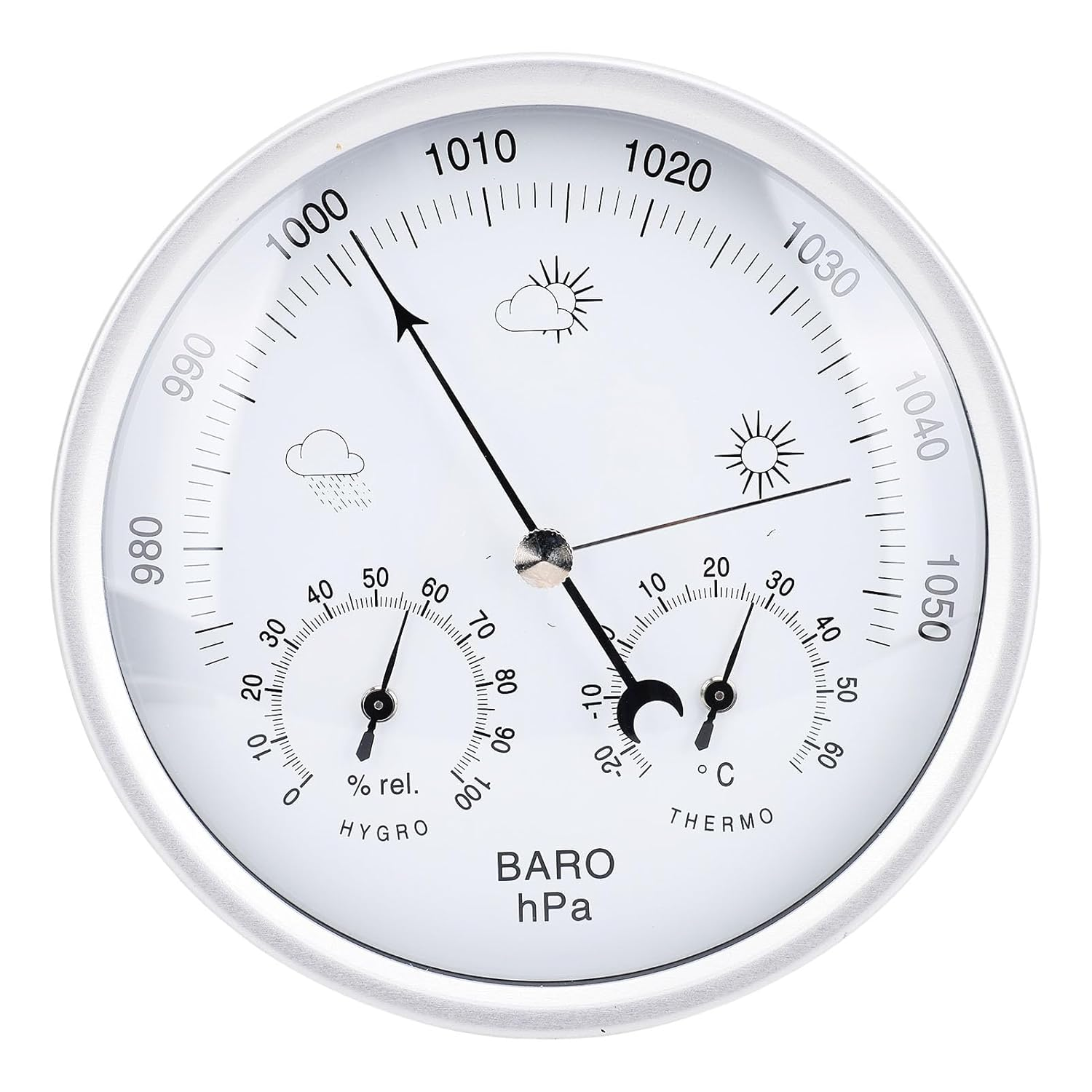 Fdit Wall Mount Weather Station, Easy to Clean Horizontally Vertically Hanging round Weather Station for Indoor Outdoor Use image number 3