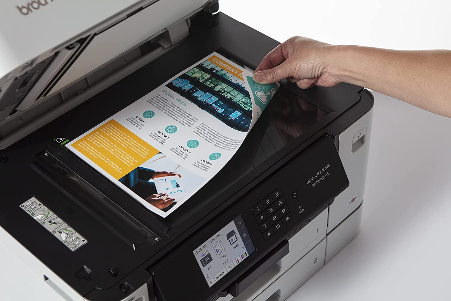 Brother MFC-J5740DW Colour Multi-Function Printer, Wireless/Usb/Network, Printer/Scanner/Copier/Fax / A3 Print/ A4 Scan, Business Inkjet Printer, White, Extra Large